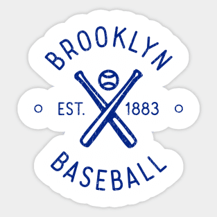 Retro Brooklyn Baseball Stamp Logo (Blue) Sticker